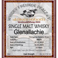 Vereinsabfüllung 2024 - Glenallachie - Single Malt Whisky - Portugieser Rotwein Fassreifung "anno 1951"